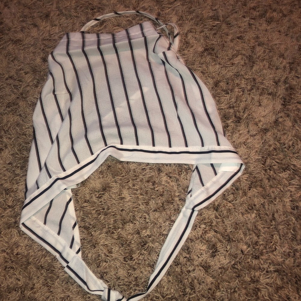 Spaghetti black and white shirt with matching top